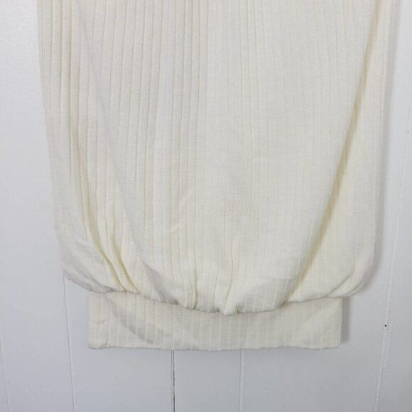 Maggy London Womens Wool Blend Ribbed Ivory Knit Sweater Dress Size 4 - Picture 4 of 14